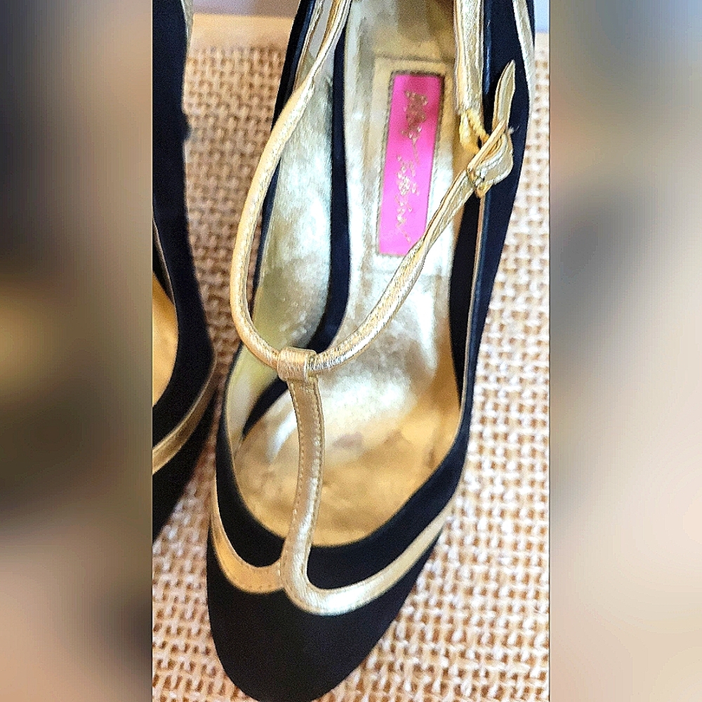 BETSEY JOHNSON Cross Strap SHORT HEEL Stiletto MARY JANE DANCE PUMPS 🩰BEAUTIFUL - Picture 6 of 16